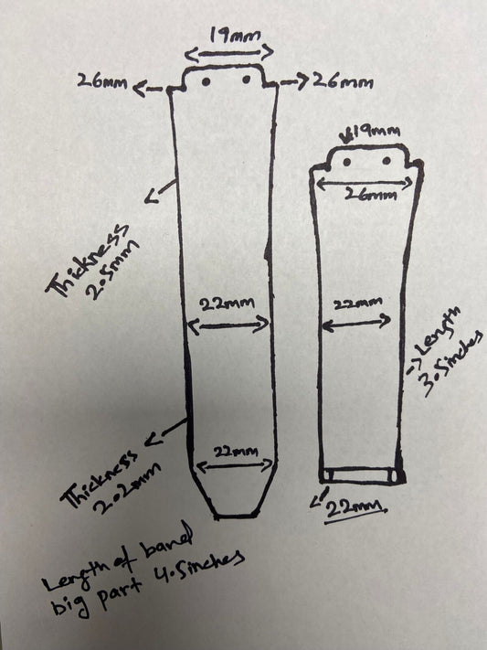 PLAIN LEATHER RUBBER WATCH BAND FOR HUBLOT WATCHES OF SIZE 19X22MM - Universal Jewelers & Watch Tools Inc.