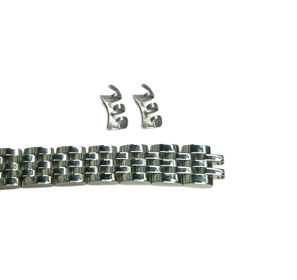 Top Quailty,Stainless steel silver-tone Curved end Band for Highend Watches-11mm