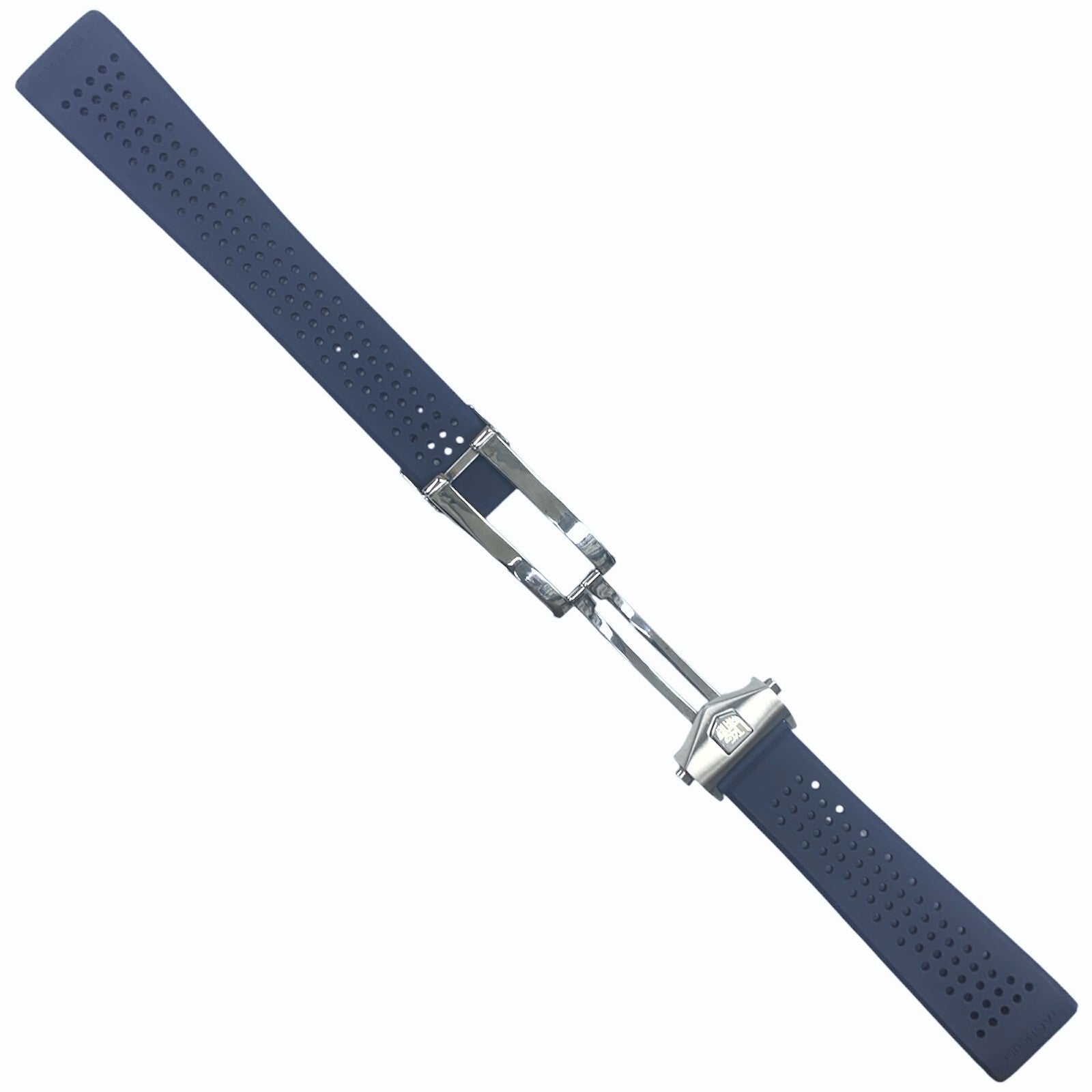 Blue Rubber Watch Band Strap - 22mm Lug / 18mm Buckle Compatible w/ Tag Heuer E3