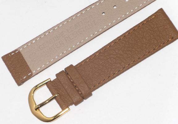 Watch Band Flat Genuine Leather 18mm,20mm L.Brown (Tan) ( A1 Quality)