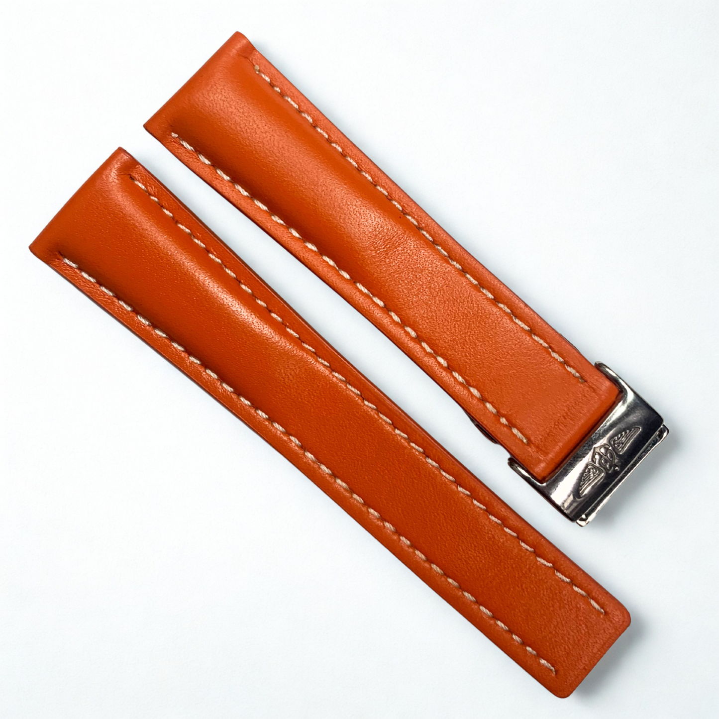 Breitling Leather Watch Band – Black, Brown & Orange | 22mm & 24mm