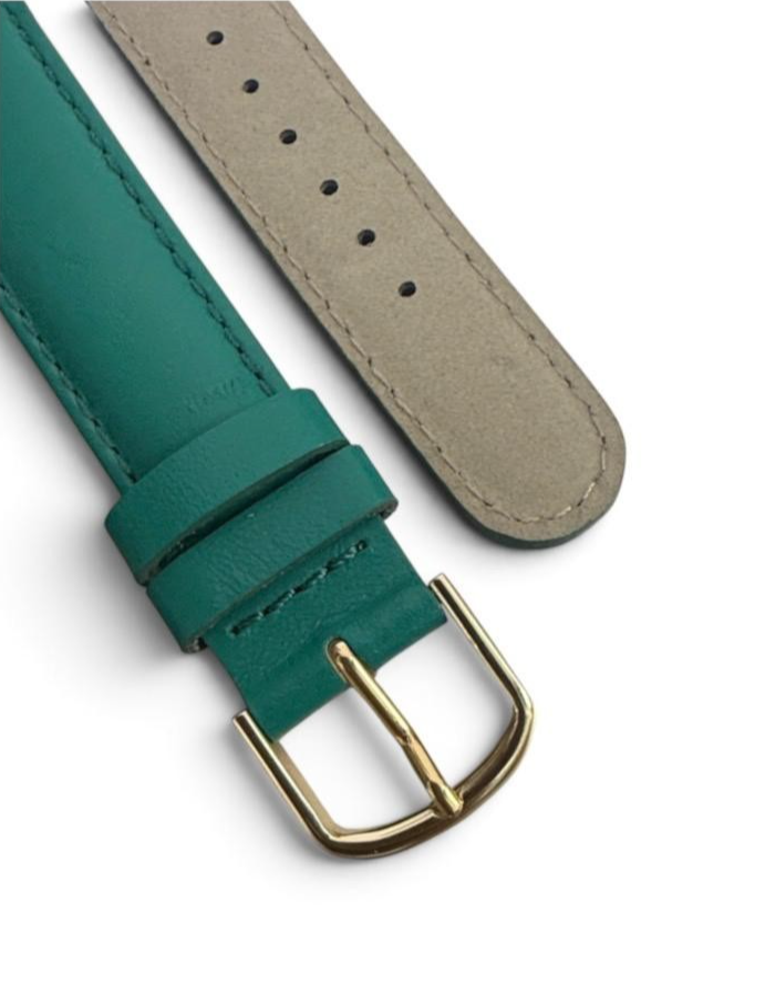 Green Color w/stich padded Band Genuine Leather 18mm