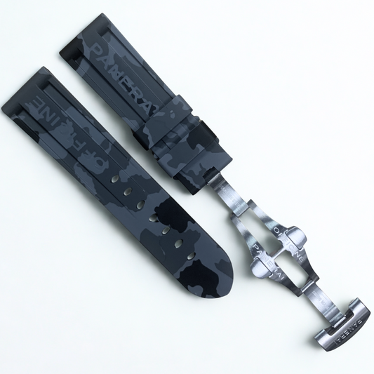 Rubber Watch Band 22mm/24mm - Gray Camouflage Color | For PANERAI OFFICIAL