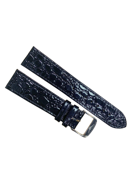 20mm Black  Alligator Leather Watch Band w/ Buckle| For Longines Genuine Leather