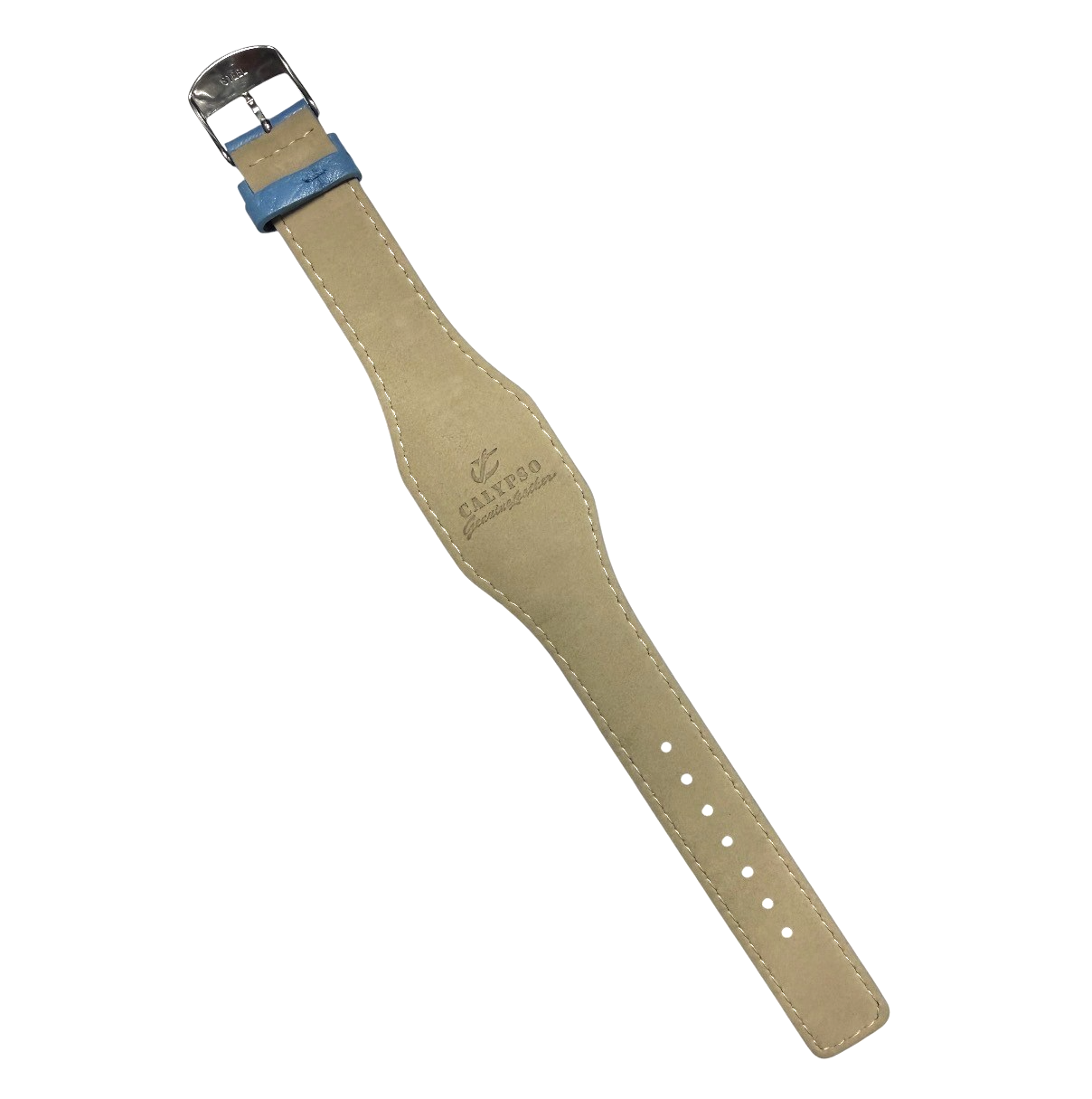 18mm Genuine Grainy Leather Blue Watch Band Compatible with Fossil & Guess