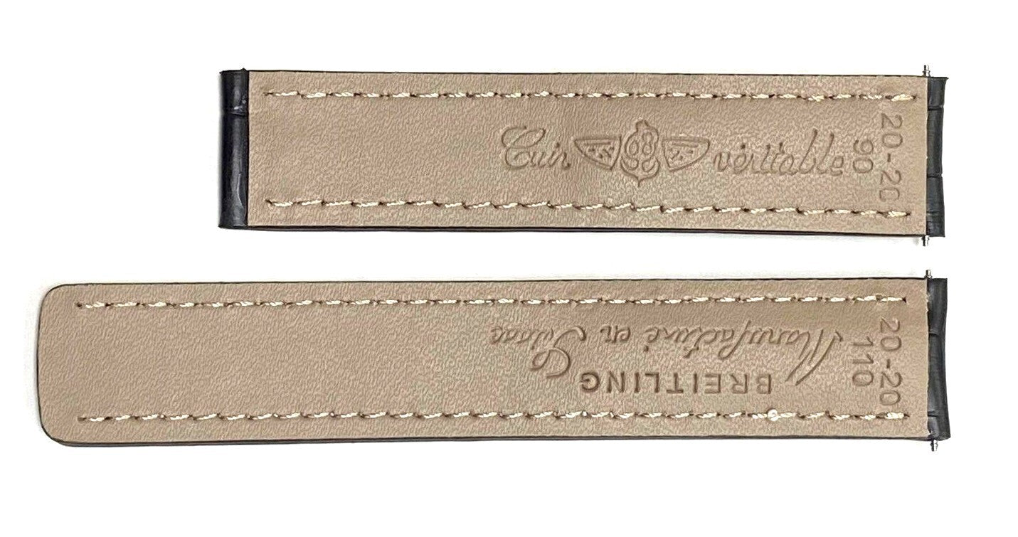 Genuine Leather Watch Band Without Deployment Clasp for Breitling Avenger