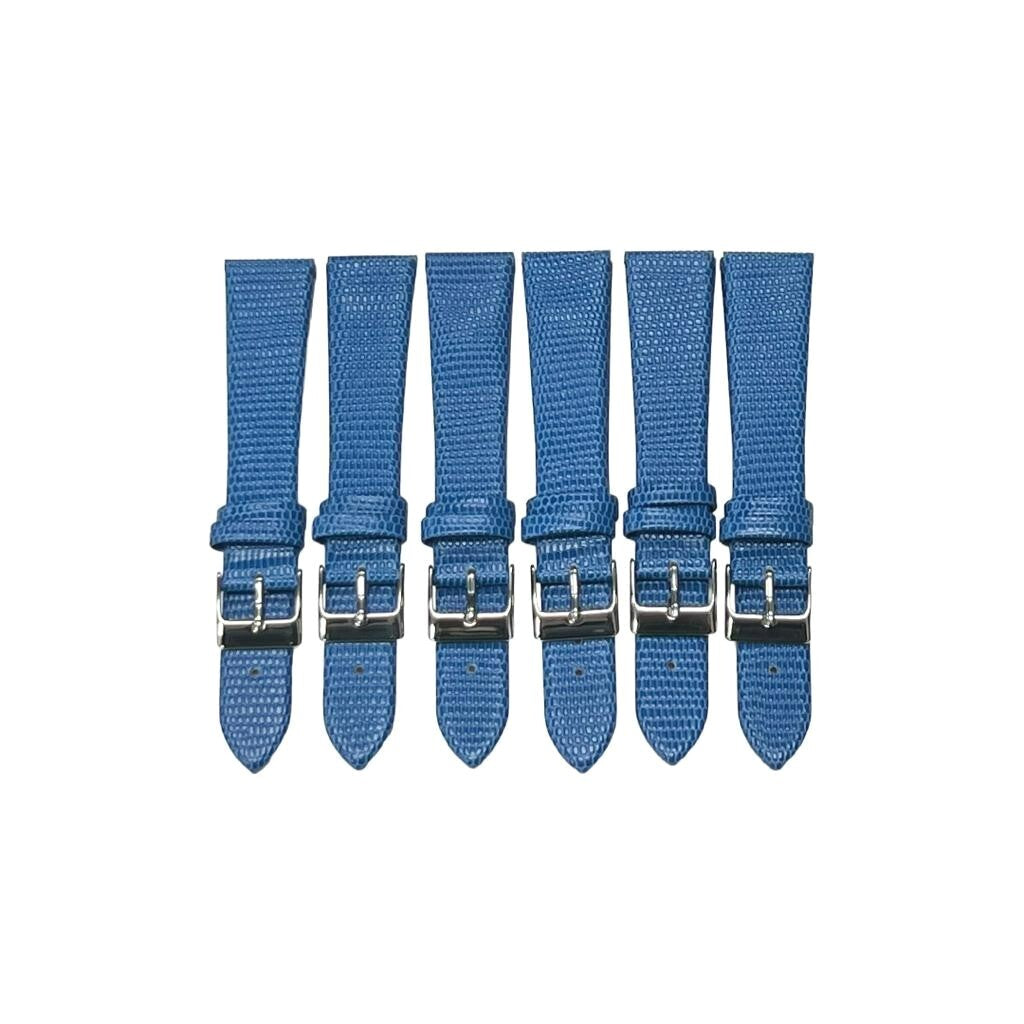 Best Quality Watch Bands Genuine Leather Lizard Grain Blue 12- 24mm