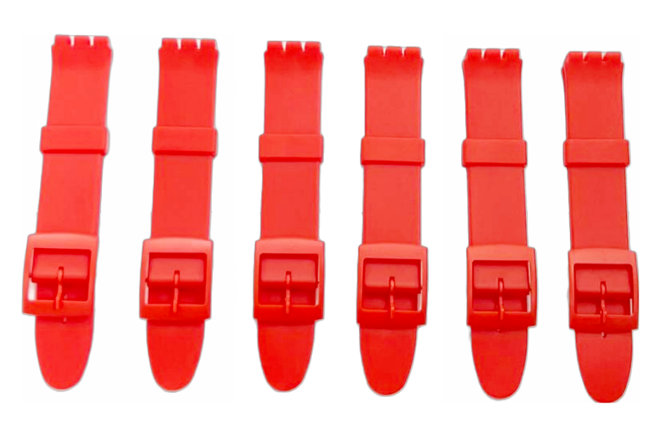 Swatch Replacement Plastic PVC Watch Band Flat without Pins 17mm