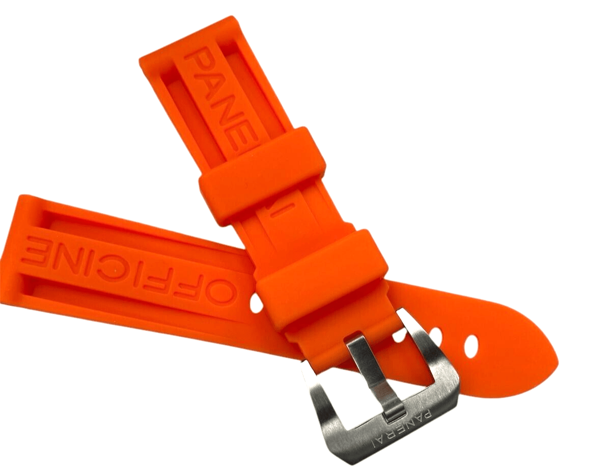New Watch Band 24mm Rubber Strap ORANGE Color for PANERAI OFFICIAL - Universal Jewelers & Watch Tools Inc.