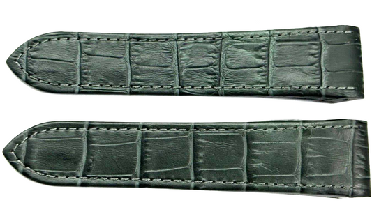 WATCH LEATHER BAND STRAP FOR CARTIER SANTOS 100XL 24.5MM Black COLOR