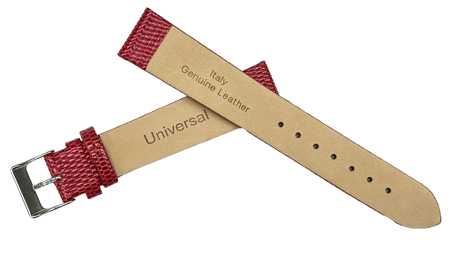Watch Band Genuine Leather Red Lizard Grain Flat 18*16MM Excellent Quality