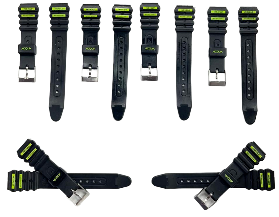 Water Resistant PVC Sport Watch Band Strap 16mm Fits Timex and Others