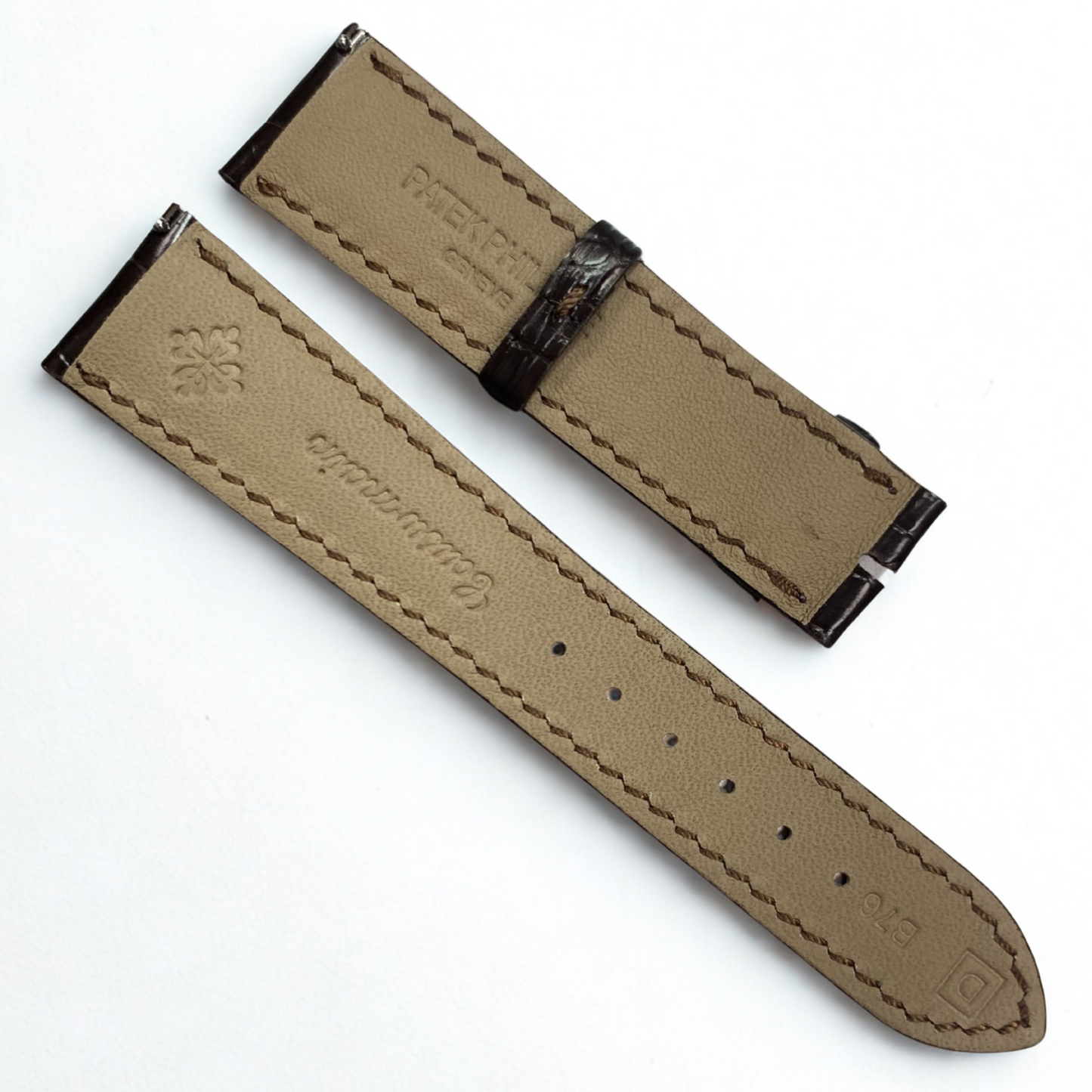 Genuine Patek Philippe Alligator Brown Watch Band - 20mm x 17mm