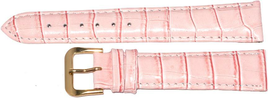 18 MM Pink Genuine Leather Alligator Grains Watch Band, Lot of 6 bands