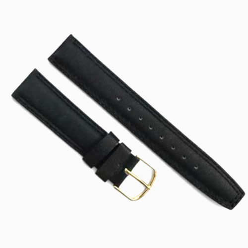 11/16"Kreisler Long Calfskin Leather Classic Vintage Watch Band black color-18mm