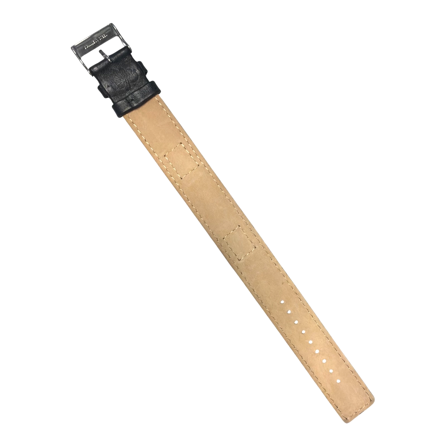 20mm Genuine Leather Black Watch Band – Compatible with Fossil & Guess Watches