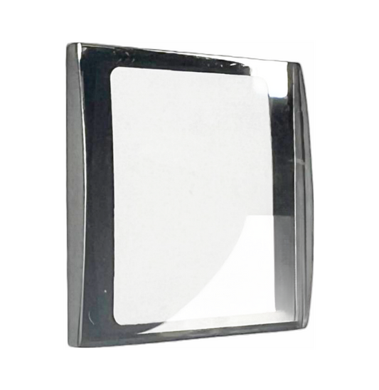 Sapphire Crystal Rado Single Domed Rectangular Shape Silver Border (27.7×26.2)mm