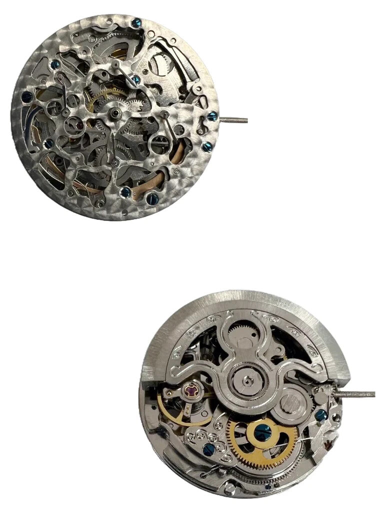 Multi-Function Automatic Watch Movement 2198, 3 HANDS ENGRAVED SKELETON