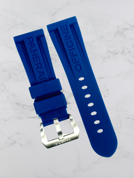 New Watch Band 22mm Rubber Strap Navy Blue Color for PANERAI OFFICIAL - Universal Jewelers & Watch Tools Inc.