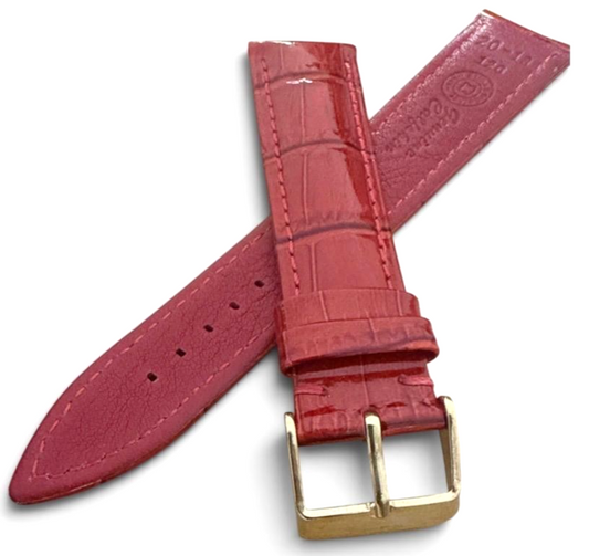 20mm RED Designer Alligator calf skin Leather Watch Strap Band