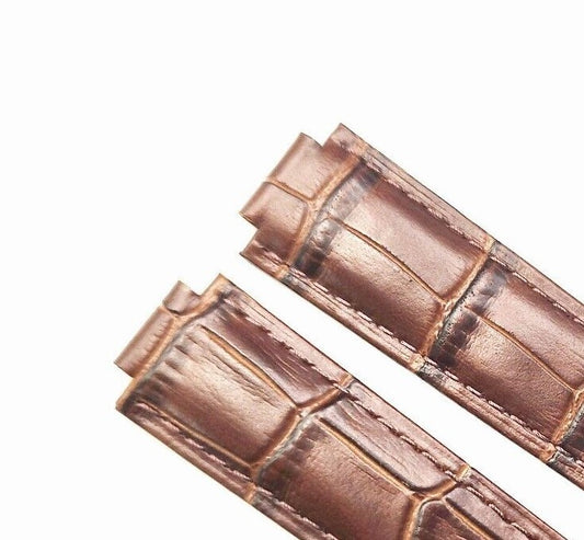 WATCH LEATHER BAND STRAP FOR CARTIER SANTOS 18MM BROWN WATCH TOP QLTY