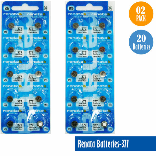 Renata 377 Watch Cell Batteries SR626SW, SWISS MADE Pack of 10 to 100