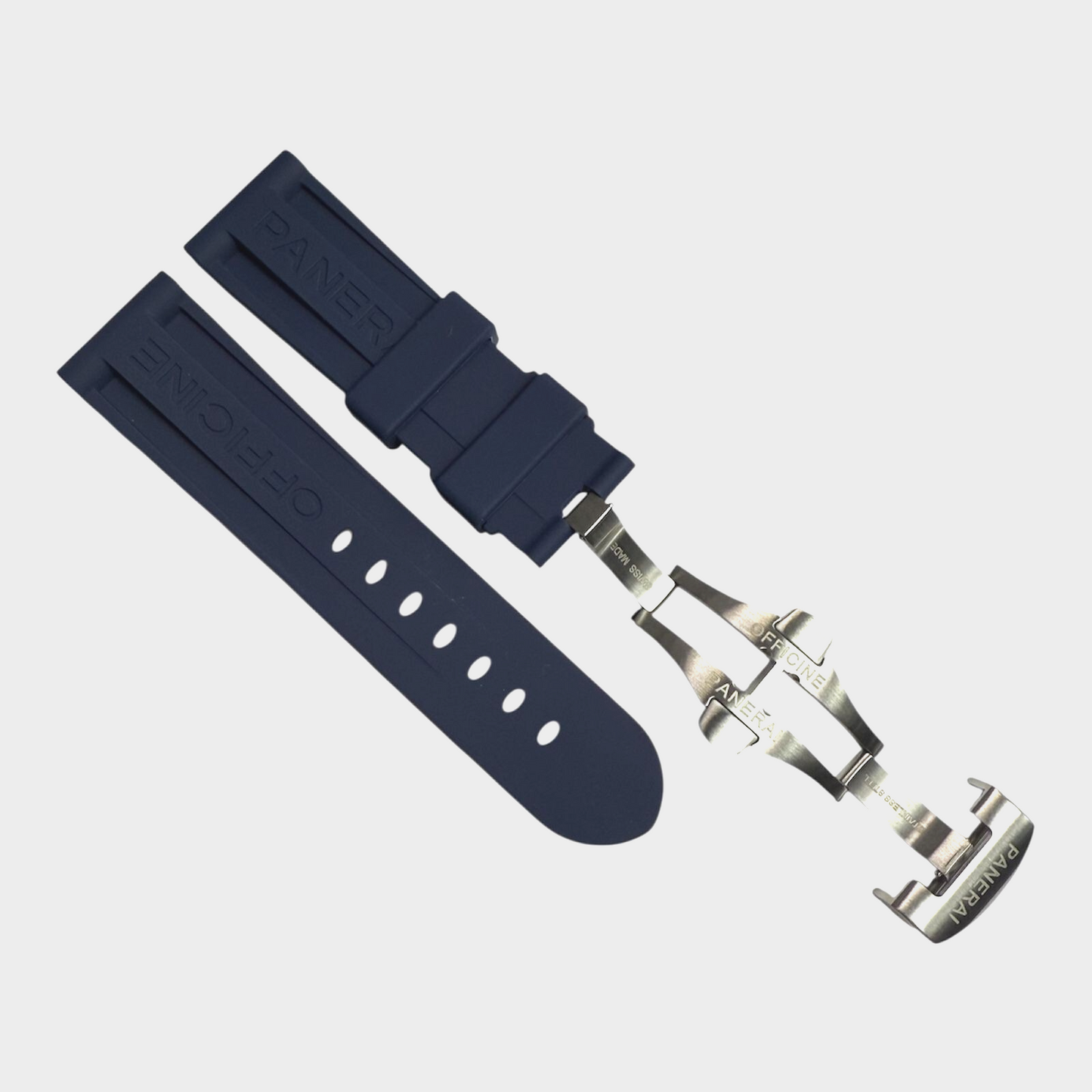 New Watch Band 24mm Rubber Strap Blue Color for PANERAI OFFICIAL