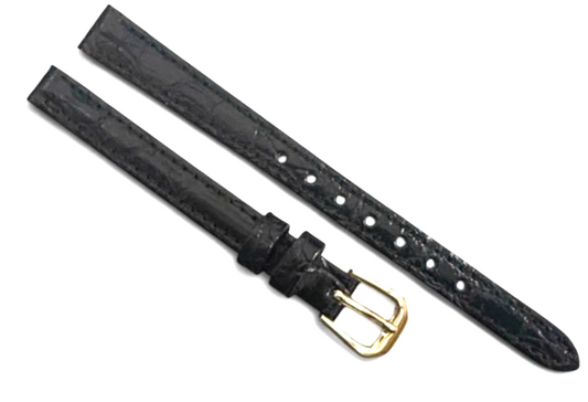 8/10/12mm Stylo Black Genuine CROCO Watch Band-Black (set of 6)