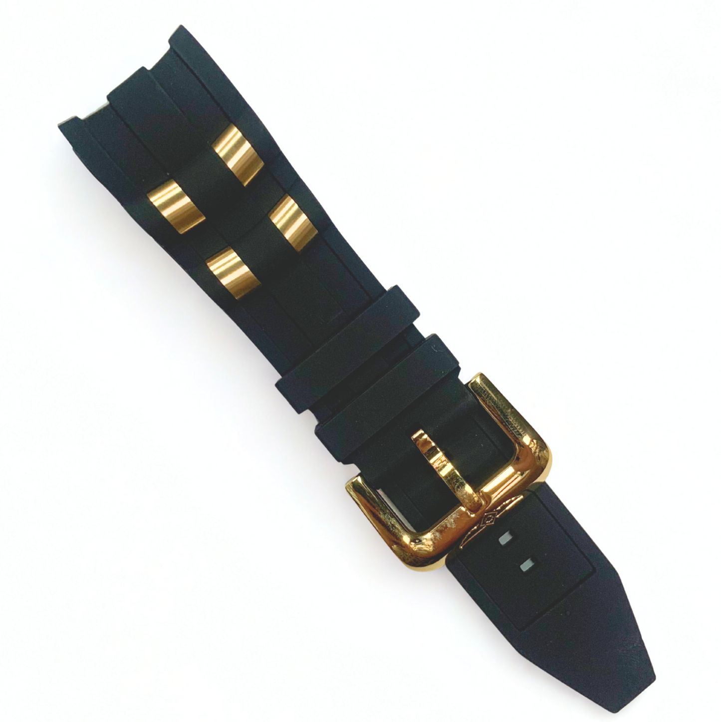 26mm Black Polyurethane Watch Band - Gold Buckle | For Invicta Pro Diver 23629