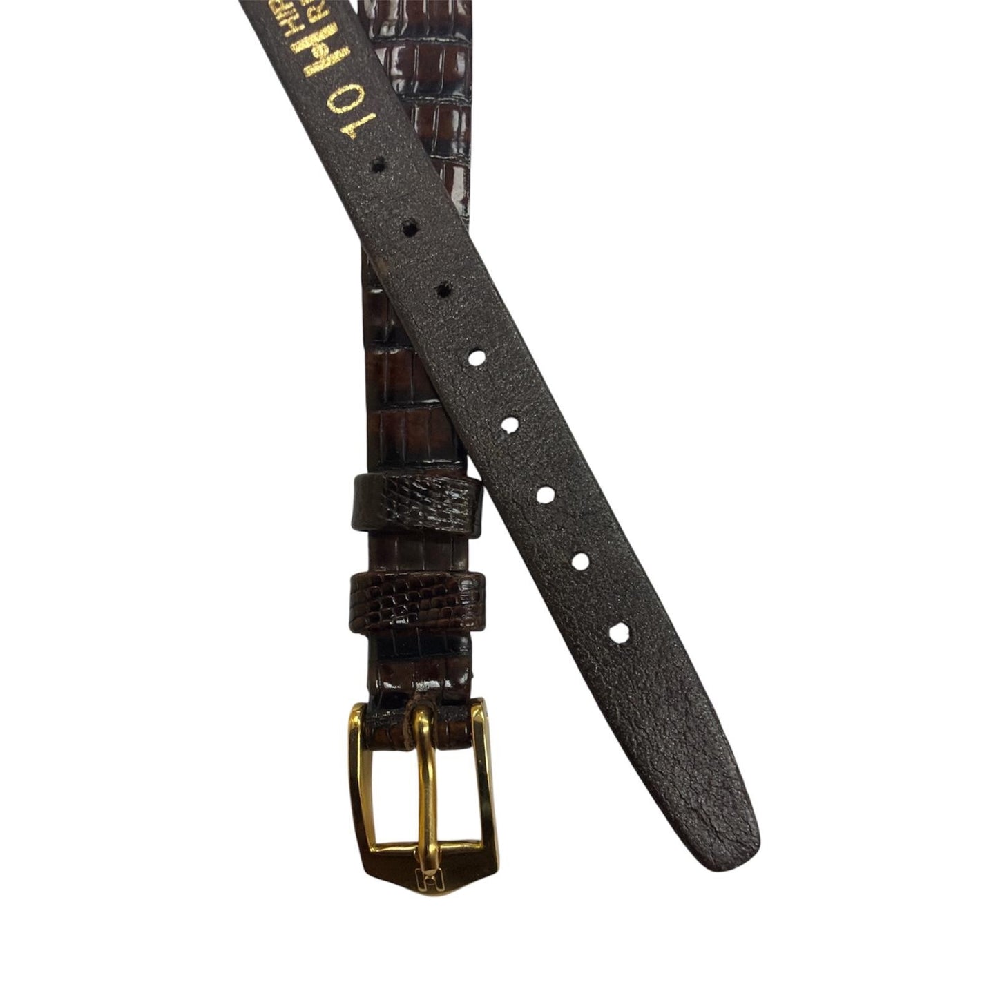 Hirsch reptile Penny Brown 10 MM leather watch band strap