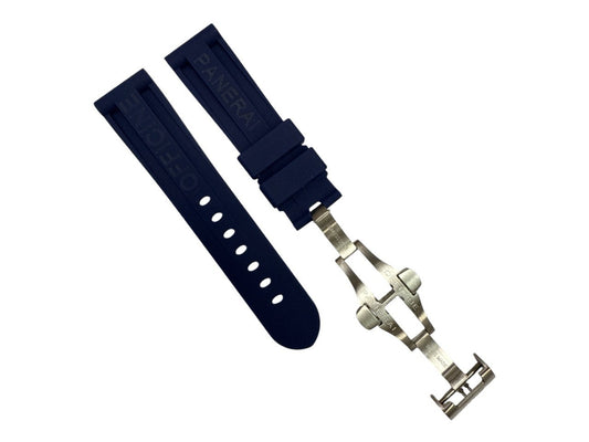 New Watch Band 24mm Rubber Strap Navy Blue Color for PANERAI OFFICIAL