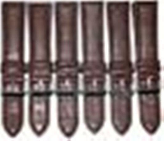 28 MM Dark Brown Genuine Leather Plain Watch Band, Lot of 6 bands
