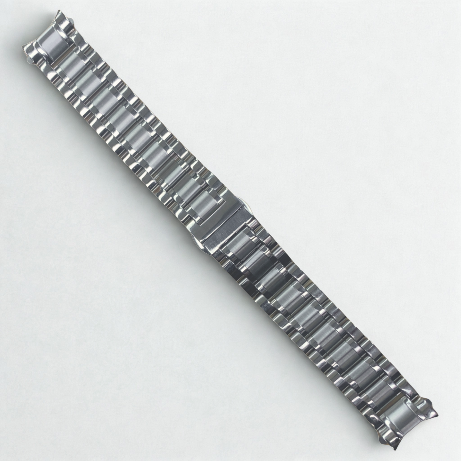 Silver Stainless Steel Watch Band - 18mm Bracelet w/ Curved End Links for Mido