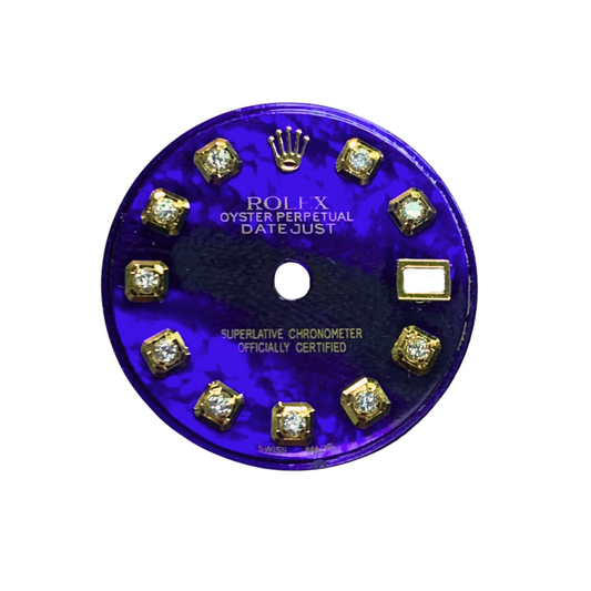 Marbled Blue Diamond Dial 26mm – Fits Rolex Datejust 16014, 16234, 116234