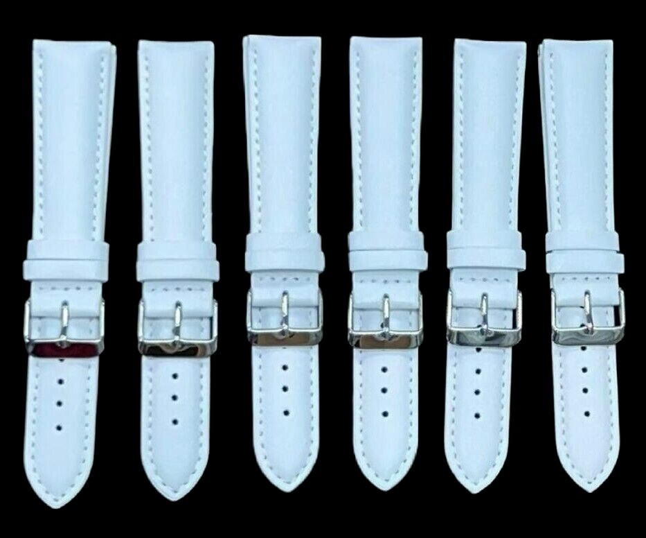 Premium Quality Watch Bands Stitched Padded Plain Genuine Leather 8-28MM