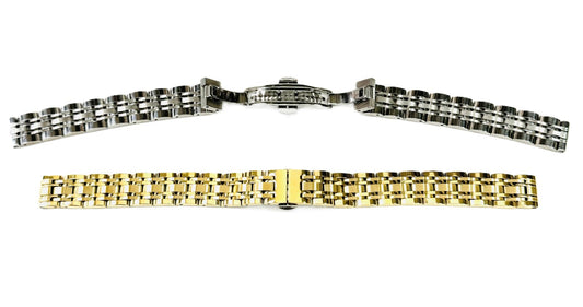 13mm Convertible-Ends 7-Link Stainless Steel Watch Band for Branded Watches