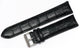 24 mm Extra Long Alligator Grains Black Leather Watch Band for Men and Women