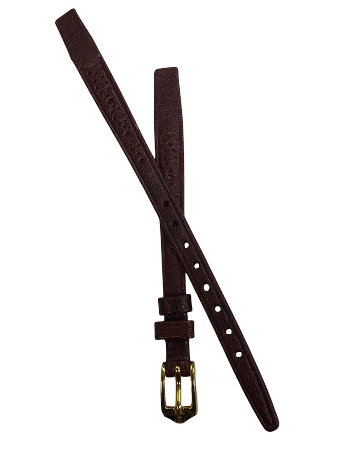 Hirsch "Scotch" open end 10 MM brown leather watch band strap