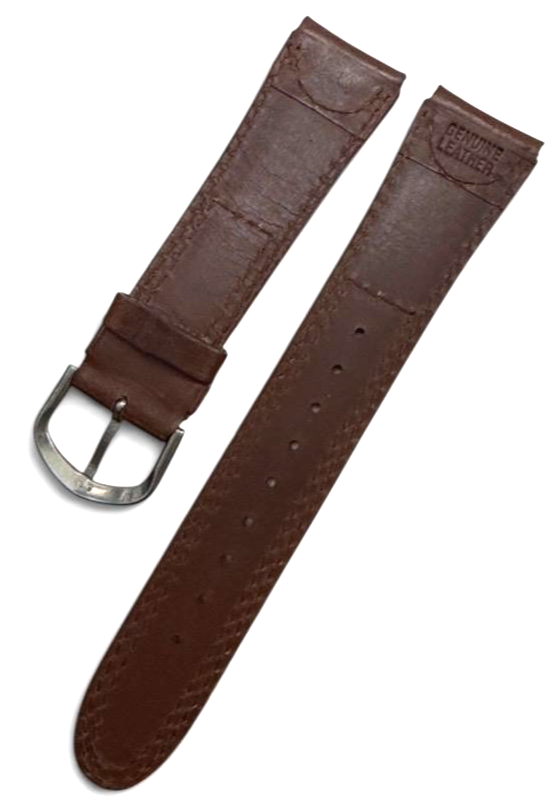 Leather Fabric Watch Band Strap Brown color -20mm