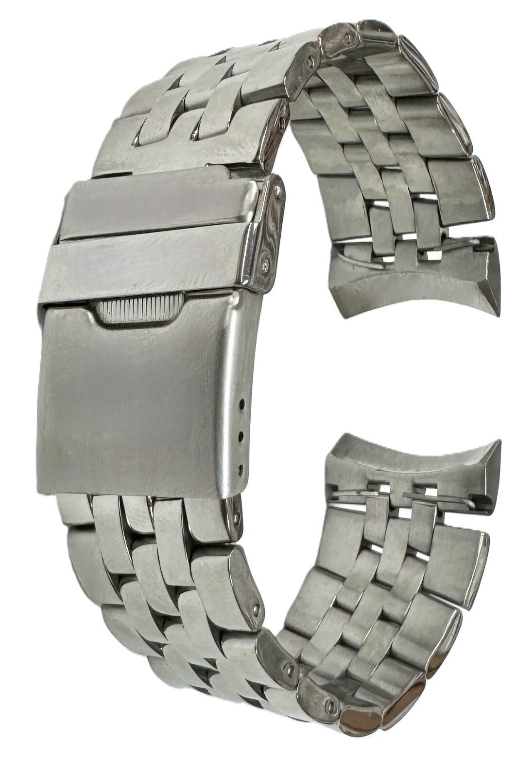 24mm Replacement S/S Watch Band for BREITLING Watches, Solid Curved-End Links