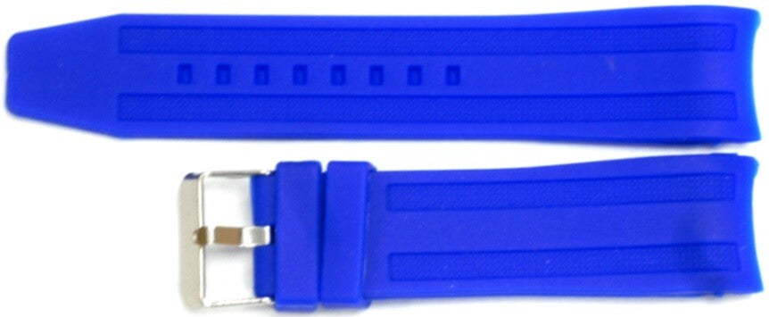 Watch Band Silicone Blue 22MM Curved Ends Fit Sports Men Watches