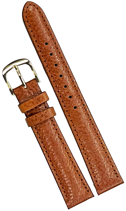 16 MM Light Brown Genuine Leather Watch Band Replacement, Lot of 6 Bands
