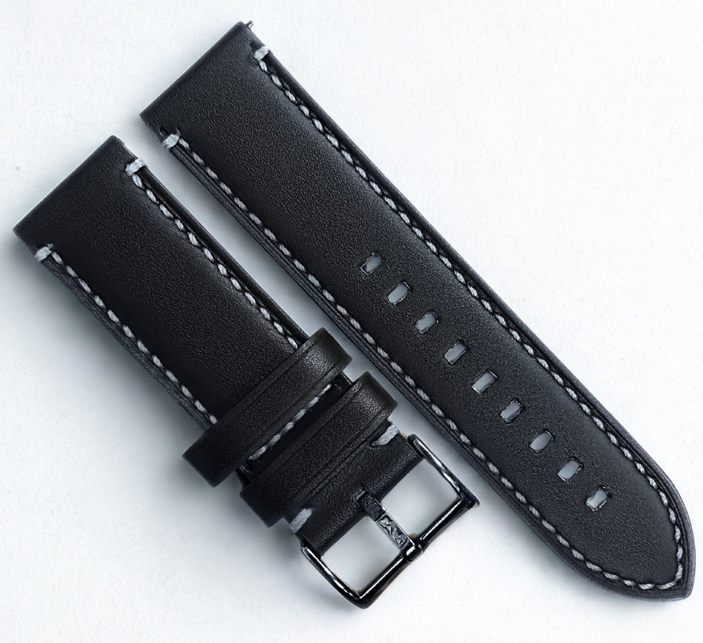 Top-Quality Genuine Leather Watch Band – Multiple Color w/ White Stitches