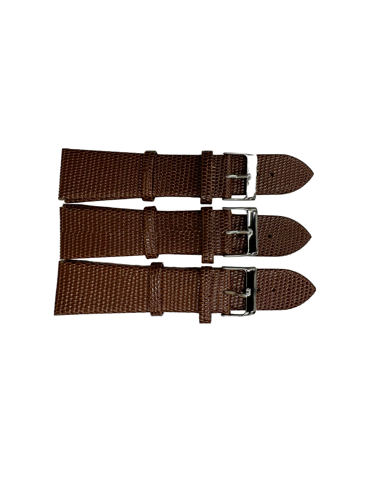 SET OF 3 Quality WATCH BAND GENUINE LEATHER LIZARD GRAIN SIZES 12MM-22MM