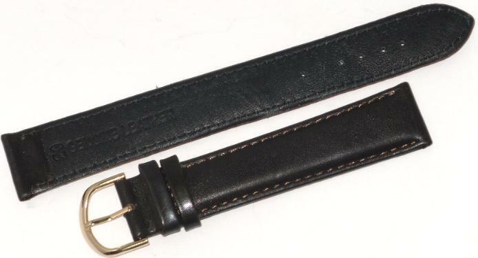 Watch Band Dark Brown Genuine Leather Plain Padded, Stitched 20 MM Extra Long