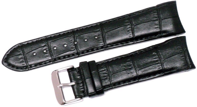 Watch Band Genuine Leather Curved End Black 18mm Fit TISSOT,Omega Watches - Universal Jewelers & Watch Tools Inc.
