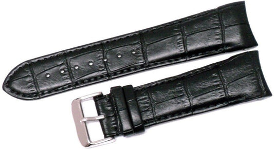 Watch Band Genuine Leather Curved End Black 18mm Fit TISSOT,Omega Watches - Universal Jewelers & Watch Tools Inc.