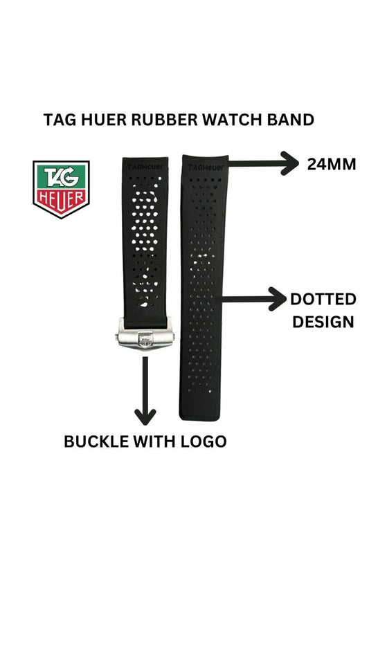 Tag Heuer Replacement Watch Band 24mm RUBBER STRAP WITH BUCKLE - Universal Jewelers & Watch Tools Inc.
