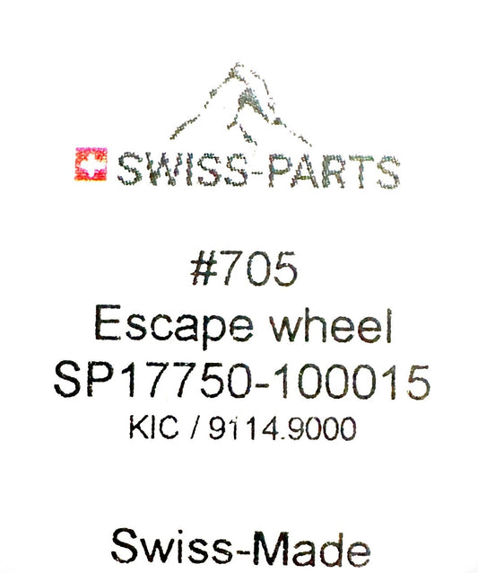 Movement Parts Fit For ETA 7750 Watch Part Ref 705, ESCAPE WHEEL SWISS MADE