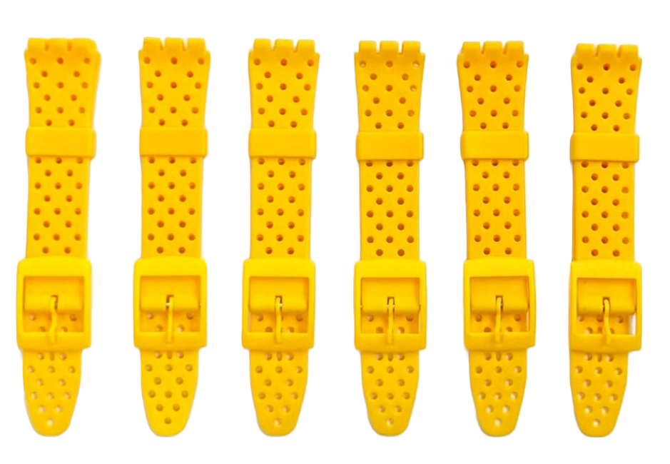 Swatch Replacement Plastic PVC Watch Band Flat with Holes without Pins 17mm